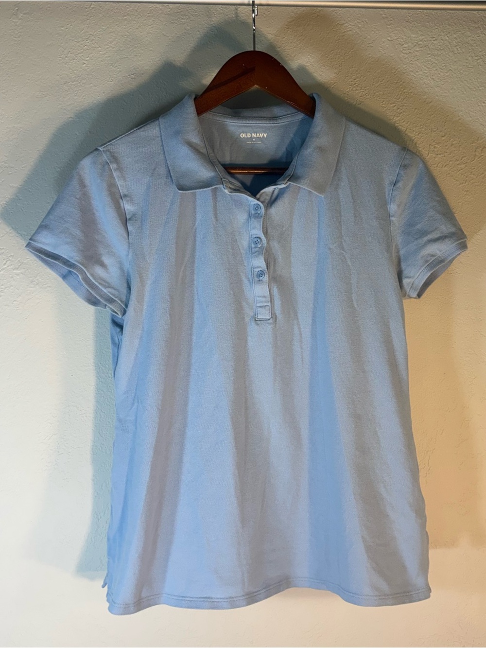 Old Navy Monet Blue Short Sleeve Polo Shirt - Size Medium